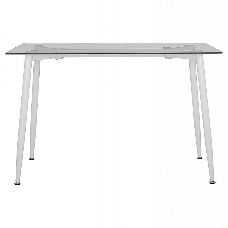 ΤΡΑΠΕΖΙ ΚΟΥΖΙΝΑΣ ΜΕΤΑΛΛΙΚΟ IDELLA ΛΕΥΚΟ ΜΑΤ ΜΕ ΓΥΑΛΙ HM8498.03 120X70X75Υ εκ.