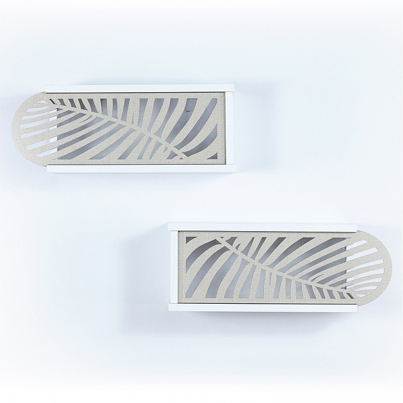 ΣΕΤ ΡΑΦΙΑ ΤΟΙΧΟΥ 2ΤΜΧ ΜΕΛΑΜΙΝΗΣ SILLIA HM9192.03 ΛΕΥΚΟ ΕΚΡΟΥ 55x20x22Y εκ.