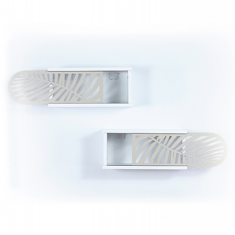 ΣΕΤ ΡΑΦΙΑ ΤΟΙΧΟΥ 2ΤΜΧ ΜΕΛΑΜΙΝΗΣ SILLIA HM9192.03 ΛΕΥΚΟ ΕΚΡΟΥ 55x20x22Y εκ.