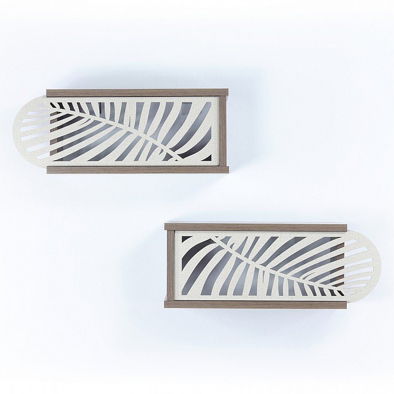 ΣΕΤ ΡΑΦΙΑ ΤΟΙΧΟΥ 2ΤΜΧ ΜΕΛΑΜΙΝΗΣ SILLIA HM9192.01 ΚΑΡΥΔΙ ΕΚΡΟΥ 55x20x22Y εκ.