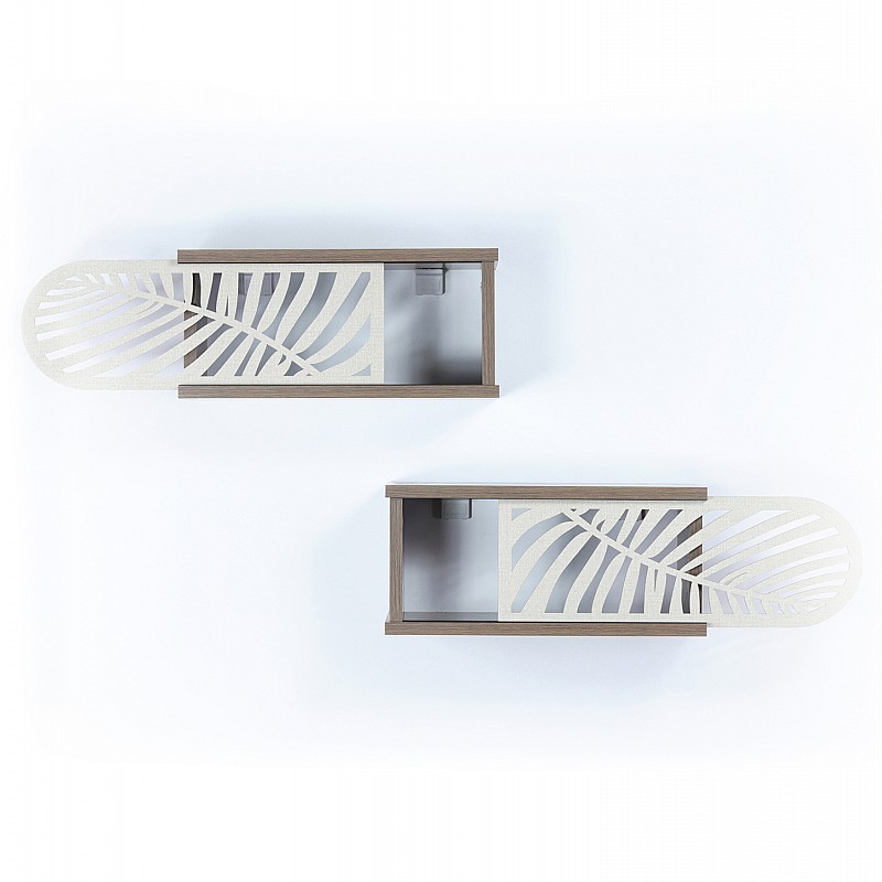 ΣΕΤ ΡΑΦΙΑ ΤΟΙΧΟΥ 2ΤΜΧ ΜΕΛΑΜΙΝΗΣ SILLIA HM9192.01 ΚΑΡΥΔΙ ΕΚΡΟΥ 55x20x22Y εκ.