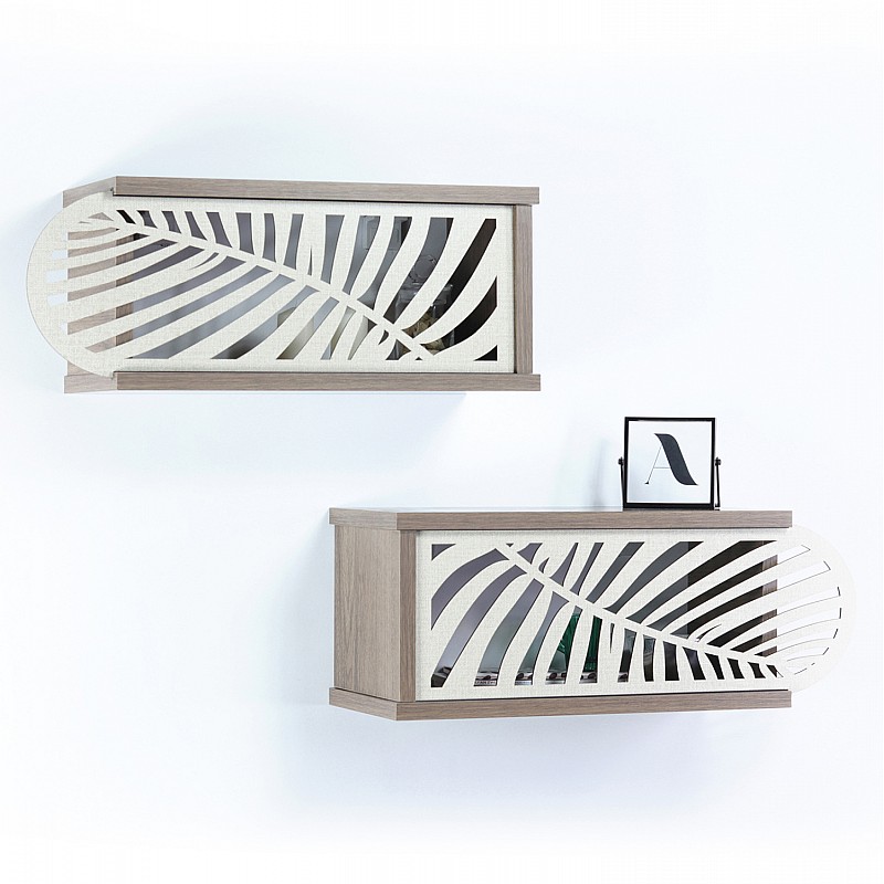 ΣΕΤ ΡΑΦΙΑ ΤΟΙΧΟΥ 2ΤΜΧ ΜΕΛΑΜΙΝΗΣ SILLIA HM9192.01 ΚΑΡΥΔΙ ΕΚΡΟΥ 55x20x22Y εκ.