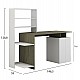 ΓΡΑΦΕΙΟ ΜΕ ΒΙΒΛΙΟΘΗΚΗ ROCHELL ΜΕΛΑΜΙΝΗ OLIVE GREY ΛΕΥΚΟ 146,3x55x128,8Υεκ.HM8886.11