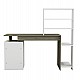 ΓΡΑΦΕΙΟ ΜΕ ΒΙΒΛΙΟΘΗΚΗ ROCHELL ΜΕΛΑΜΙΝΗ OLIVE GREY ΛΕΥΚΟ 146,3x55x128,8Υεκ.HM8886.11