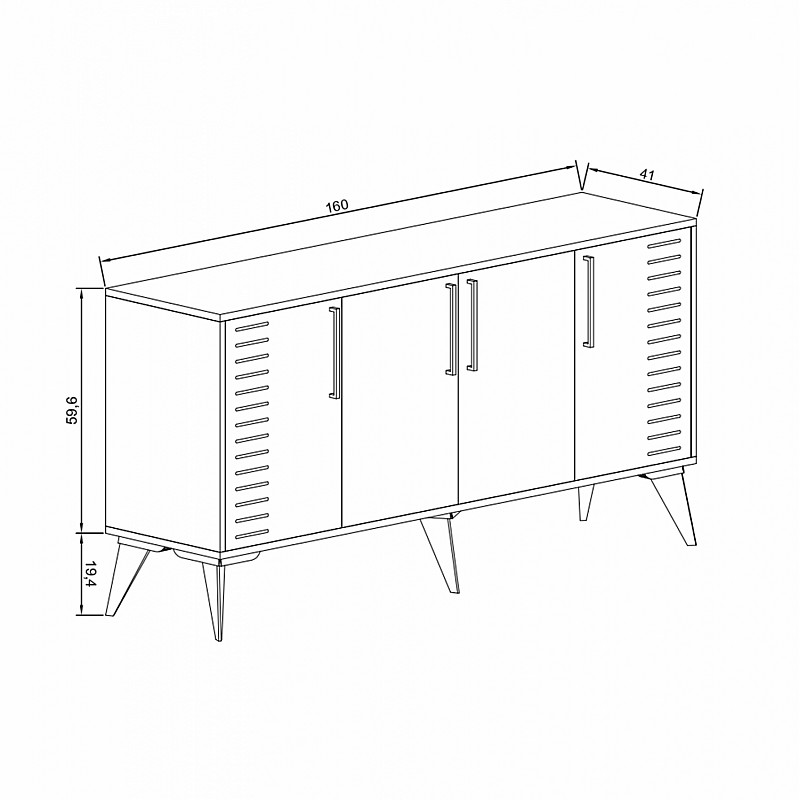 ΜΠΟΥΦΕΣ ΣΕ ΦΥΣΙΚΟ ΧΡΩΜΑ HM9252.01 160x41x79 εκ.