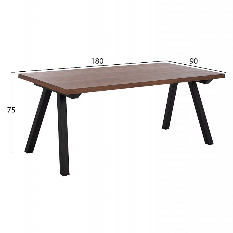 ΤΡΑΠΕΖΙ ΤΡΑΠΕΖΑΡΙΑΣ ARTI HM9305.02 ΚΑΠΛΑΜΑΣ ΚΑΡΥΔΙΑΣ ΡΟΥΣΤΙΚ ΣΤΥΛ 180x90x75 εκ.