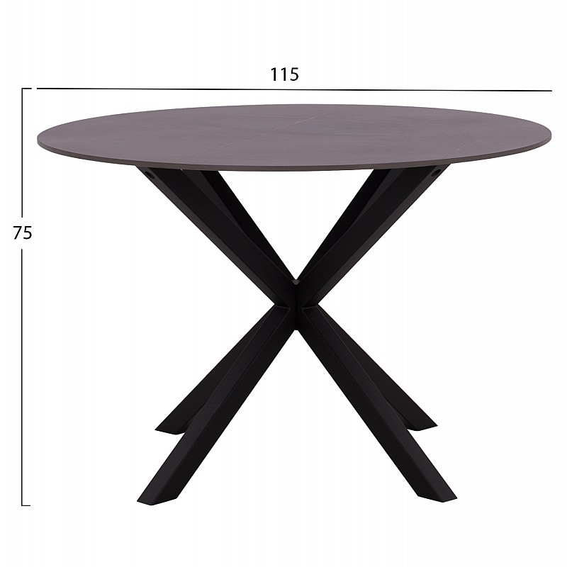 ΤΡΑΠΕΖΙ ΤΡΑΠΕΖΑΡΙΑΣ ΣΤΡΟΓΓΥΛΟ SYNTEC HM9309.01 SINTERED STONE ΜΑΥΡΟ ΜΕΤΑΛΛΙΚΑ ΠΟΔΙΑ Φ115x75Y εκ. ΤΡΑΠΕΖΙ ΤΡΑΠΕΖΑΡΙΑΣ ΣΤΡΟΓΓΥΛΟ SYNTEC HM9309.01 SINTERED STONE ΜΑΥΡΟ ΜΕΤΑΛΛΙΚΑ ΠΟΔΙΑ Φ115x75Y εκ.