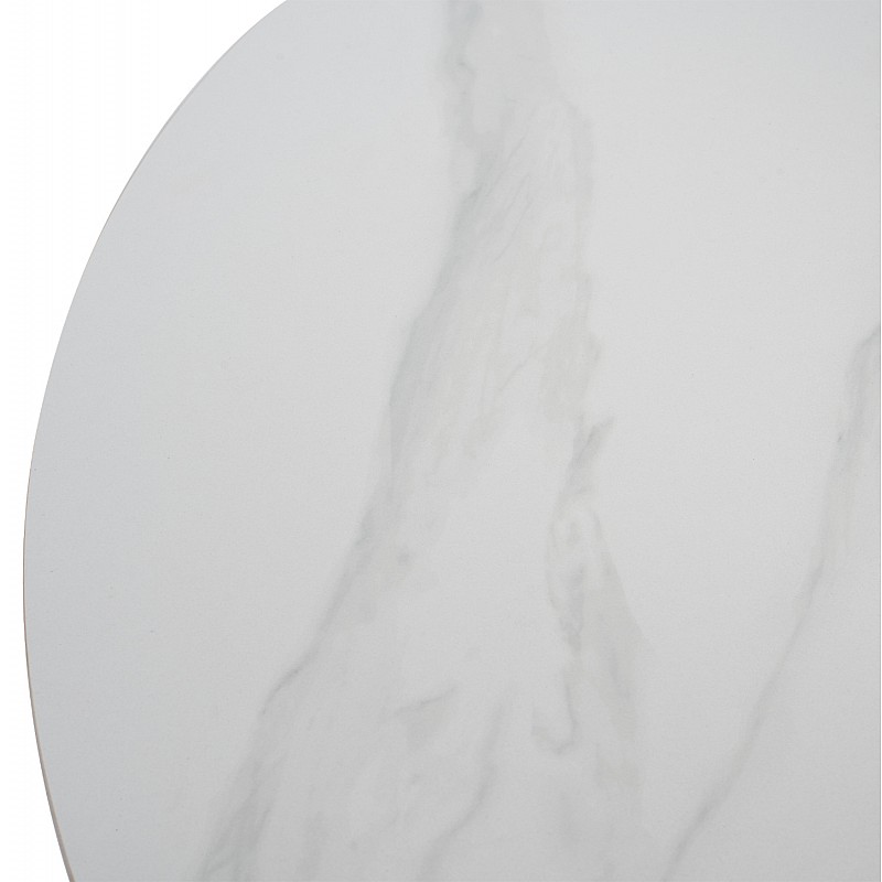 ΤΡΑΠΕΖΙ ΤΡΑΠΕΖΑΡΙΑΣ ΣΤΡΟΓΓΥΛΟ SYNTEC HM9309.02 SINTERED STONE ΛΕΥΚΟ ΜΕΤΑΛ.ΠΟΔΙΑ Φ115x75Y εκ.