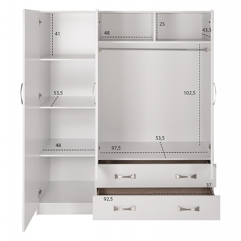 ΝΤΟΥΛΑΠΑ 3ΦΥΛΛΗ CARLY HM384.05 ΜΕ ΔΥΟ ΣΥΡΤΑΡΙΑ ΛΕΥΚΗ 150X55Χ180Υεκ. ΝΤΟΥΛΑΠΑ 3ΦΥΛΛΗ CARLY HM384.05 ΜΕ ΔΥΟ ΣΥΡΤΑΡΙΑ ΛΕΥΚΗ 150X55Χ180Υεκ.
