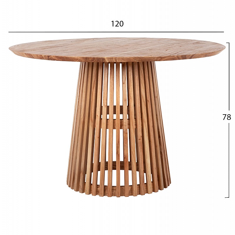 ΤΡΑΠΕΖΙ ΤΡΑΠΕΖΑΡΙΑΣ FRANTZ HM9388.01 ΜΑΣΙΦ ΞΥΛΟ MINDI ΦΥΣΙΚΟ Φ120X78Υ