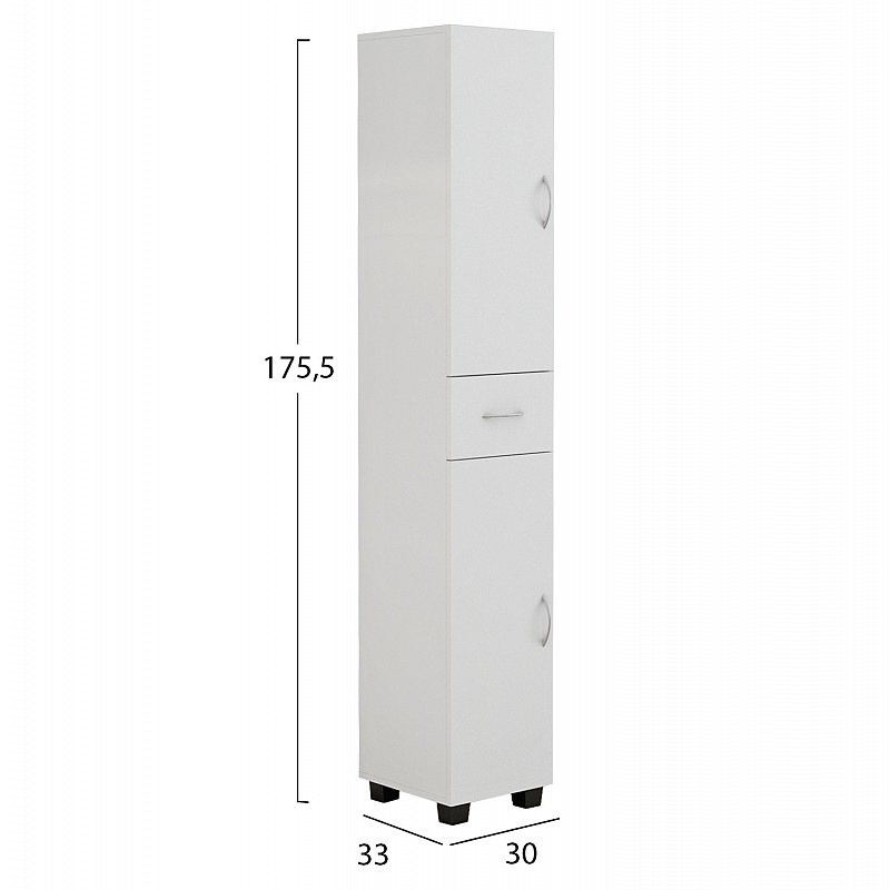 ΝΤΟΥΛΑΠΙ ADEMIA ΣΤΗΛΗ ΠΟΛΛΑΠΛΩΝ ΧΡΗΣΕΩΝ ΜΕΛΑΜΙΝΗ ΛΕΥΚΟ 30x33x175,5Yεκ.HM9124.11