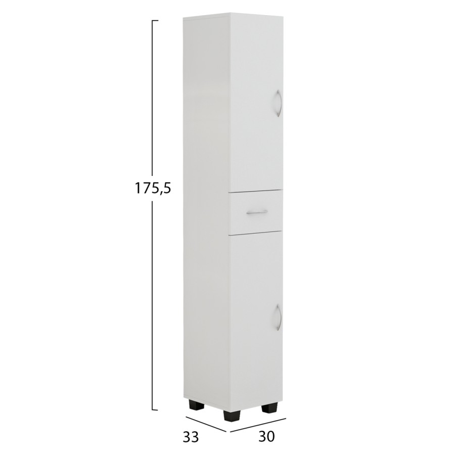 ΝΤΟΥΛΑΠΙ ADEMIA ΣΤΗΛΗ ΠΟΛΛΑΠΛΩΝ ΧΡΗΣΕΩΝ ΜΕΛΑΜΙΝΗ ΛΕΥΚΟ 30x33x175,5Yεκ.HM9124.11