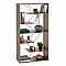 ΒΙΒΛΙΟΘΗΚΗ TARS HM2240.13 OLIVE GREY ΜΕΛΑΜΙΝΗ-ΜΑΥΡΕΣ ΜΕΤΑΛΛΙΚΕΣ ΒΕΡΓΕΣ 84x24x157Yεκ.