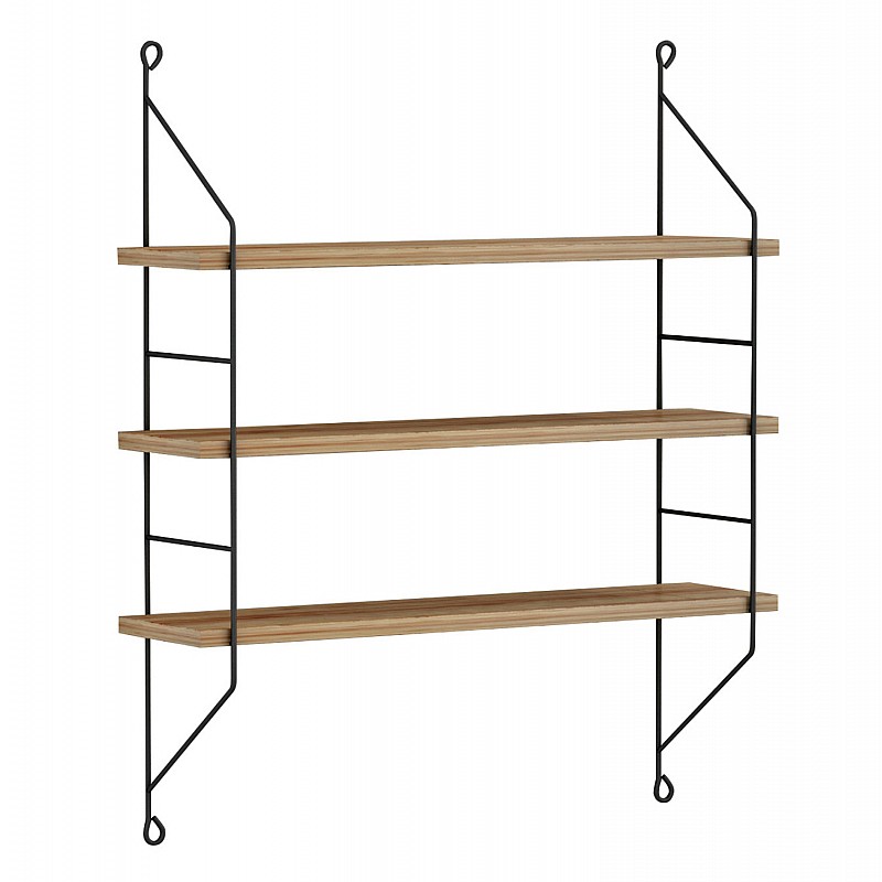 ΡΑΦΙΕΡΑ ΤΟΙΧΟΥ ACHALA ΜΕΛΑΜΙΝΗΣ HM9185.11 ΦΥΣΙΚΟ ΟΑΚ 60x15x68Yεκ.