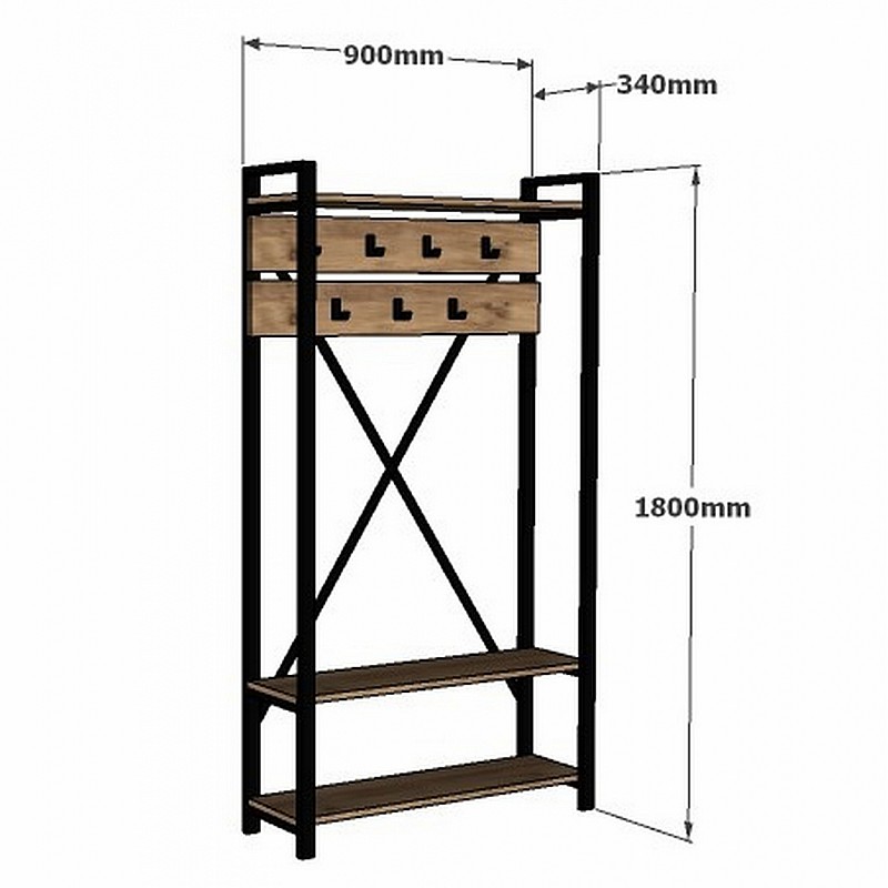 ΕΠΙΠΛΟ ΕΙΣΟΔΟΥ HM8943.01 NATURAL WOOD & ΜΑΥΡΟ  90x34x180 εκ. ΕΠΙΠΛΟ ΕΙΣΟΔΟΥ HM8943.01 NATURAL WOOD & ΜΑΥΡΟ  90x34x180 εκ.