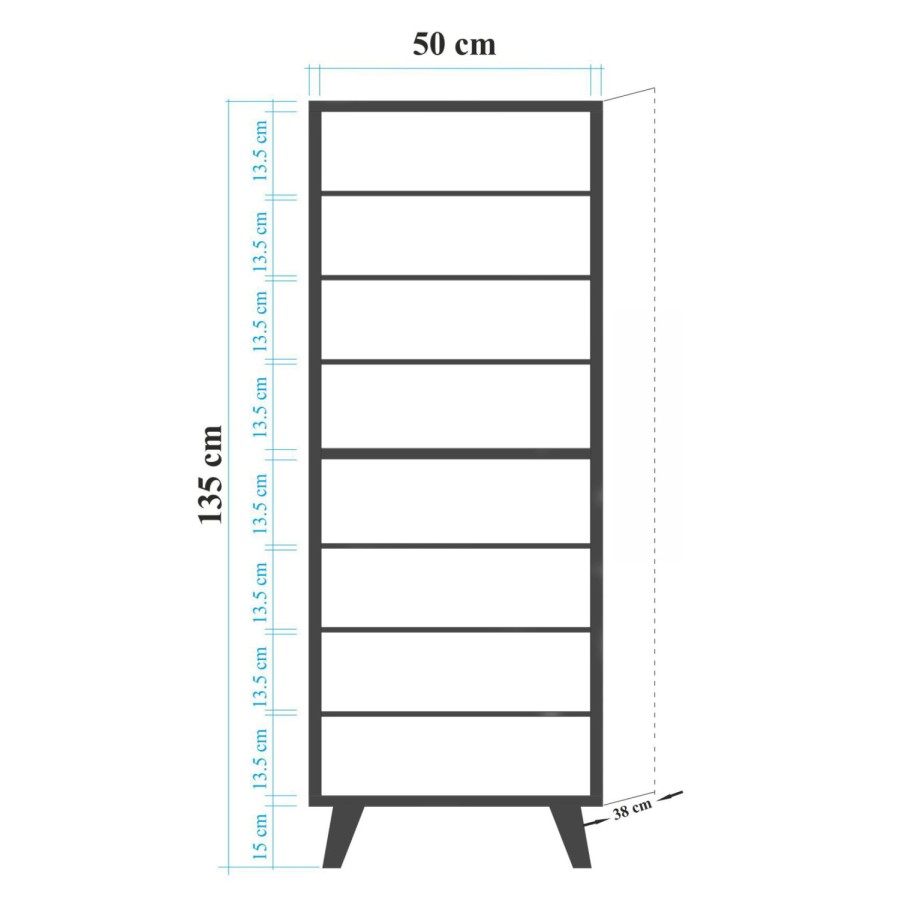 ΝΤΟΥΛΑΠΙ ΠΑΠΟΥΤΣΟΘΗΚΗ ΜΕΛΑΜΙΝΗΣ ΗΜ8954.01 SONAMA 50Χ38Χ135 εκ.
