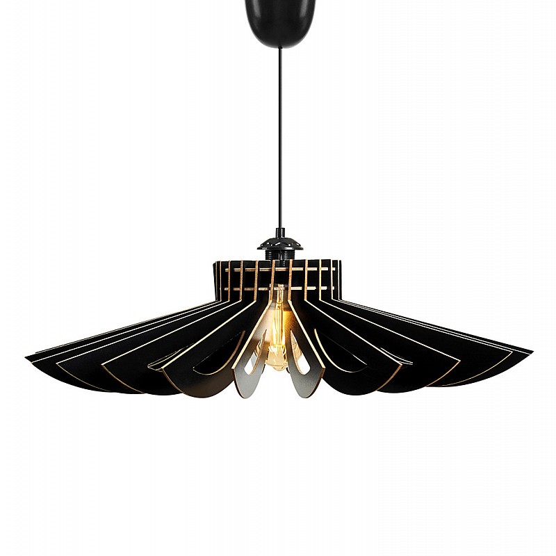 ΦΩΤΙΣΤΙΚΟ ΟΡΟΦΗΣ ΞΥΛΙΝΟ ΚΡΕΜΑΣΤΟ ΜΑΥΡΟ HM7348.03 Φ68x50Υ εκ.