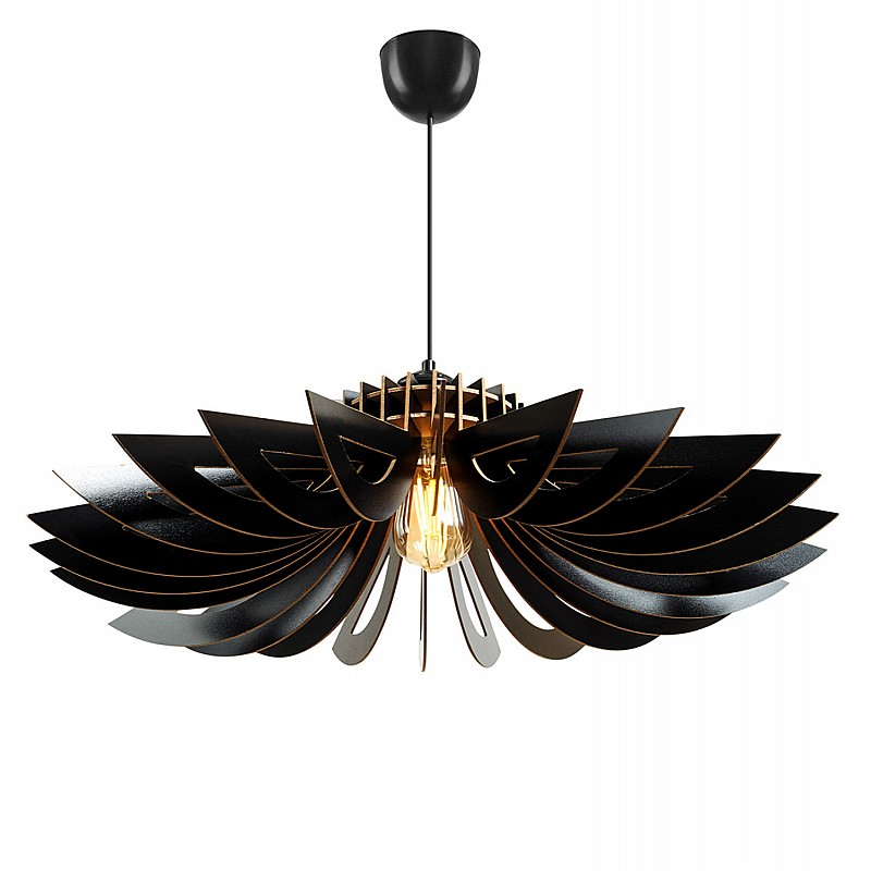 ΦΩΤΙΣΤΙΚΟ ΟΡΟΦΗΣ ΞΥΛΙΝΟ ΚΡΕΜΑΣΤΟ ΜΑΥΡΟ HM7348.03 Φ68x50Υ εκ.