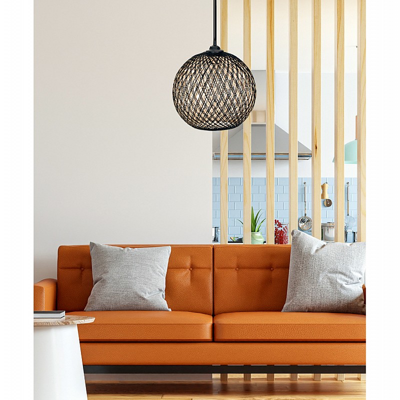 ΦΩΤΙΣΤΙΚΟ ΟΡΟΦΗΣ ΕΣΩΤΕΡΙΚΟΥ ΧΩΡΟΥ ΚΡΕΜΑΣΤΟ HM7352.03 ΑΠΟ ΣΧΟΙΝΙ ΜΑΥΡΟ ΜΠΕΖ Φ22x55Υ εκ.