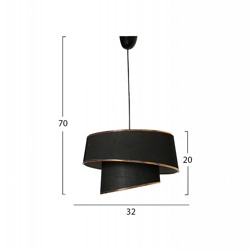 ΦΩΤΙΣΤΙΚΟ ΟΡΟΦΗΣ ΚΡΕΜΑΣΤΟ HM7356.03 ΜΕΤΑΛΛΟ ΚΑΙ ΥΦΑΣΜΑ ΜΑΥΡΟ Φ32x70Υ εκ. ΦΩΤΙΣΤΙΚΟ ΟΡΟΦΗΣ ΚΡΕΜΑΣΤΟ HM7356.03 ΜΕΤΑΛΛΟ ΚΑΙ ΥΦΑΣΜΑ ΜΑΥΡΟ Φ32x70Υ εκ.