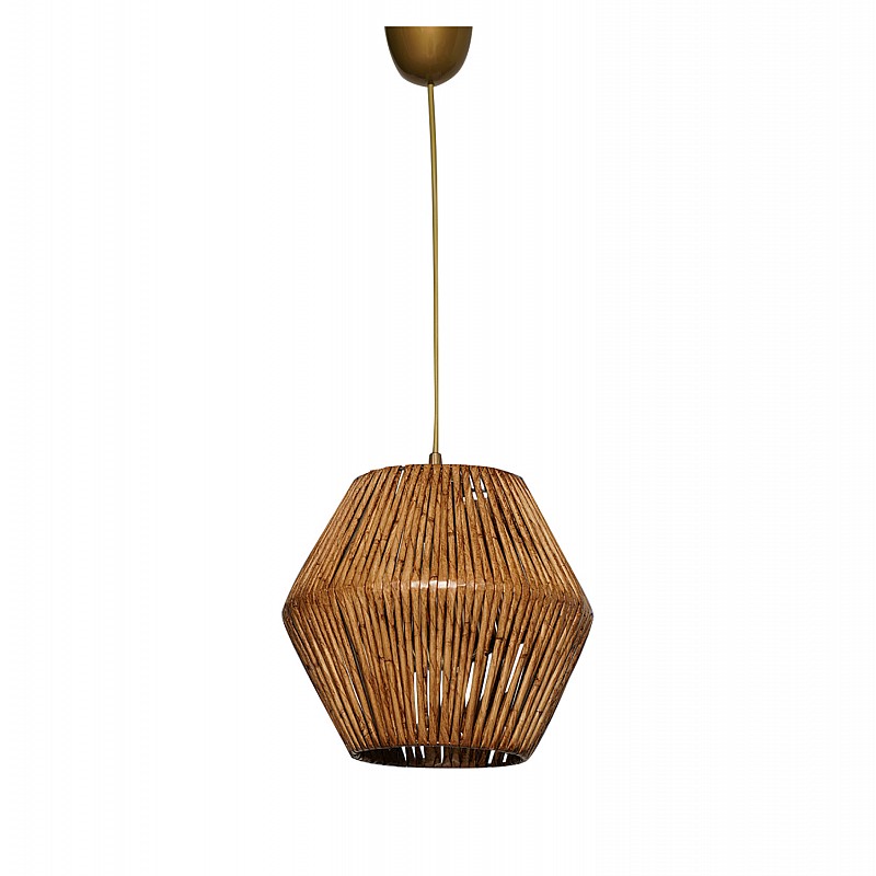 ΦΩΤΙΣΤΙΚΟ ΟΡΟΦΗΣ ΕΣΩΤΕΡΙΚΟΥ ΧΩΡΟΥ ΚΡΕΜΑΣΤΟ HM7362 ΑΠΟ ΜΕΤΑΛΛΟ ΚΑΙ BAMBOO ΚΑΡΥΔΙ 25x25x55Υ εκ.