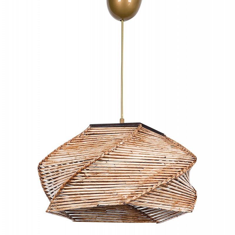 ΦΩΤΙΣΤΙΚΟ ΟΡΟΦΗΣ ΕΣΩΤΕΡΙΚΟΥ ΧΩΡΟΥ ΚΡΕΜΑΣΤΟ HM7367.01 ΑΠΟ ΞΥΛΟ ΚΑΙ BAMBOO ΦΥΣΙΚΟ 36x36x65Υ εκ.