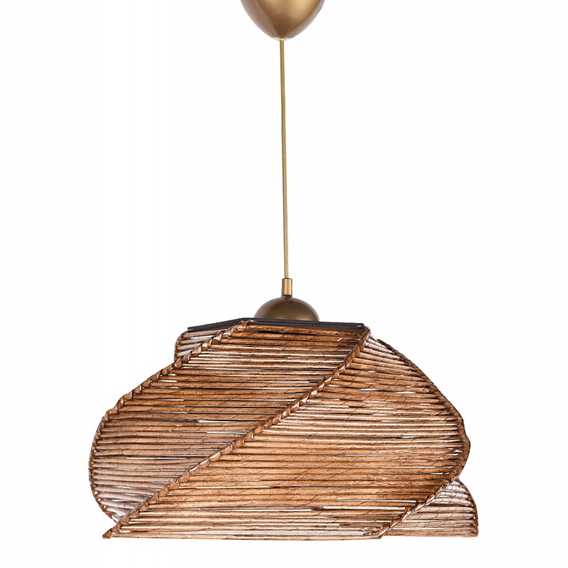 ΦΩΤΙΣΤΙΚΟ ΟΡΟΦΗΣ ΕΣΩΤΕΡΙΚΟΥ ΧΩΡΟΥ ΚΡΕΜΑΣΤΟ HM7367.02 ΑΠΟ ΞΥΛΟ ΚΑΙ BAMBOO ΚΑΡΥΔΙ 36x36x65Υ εκ.