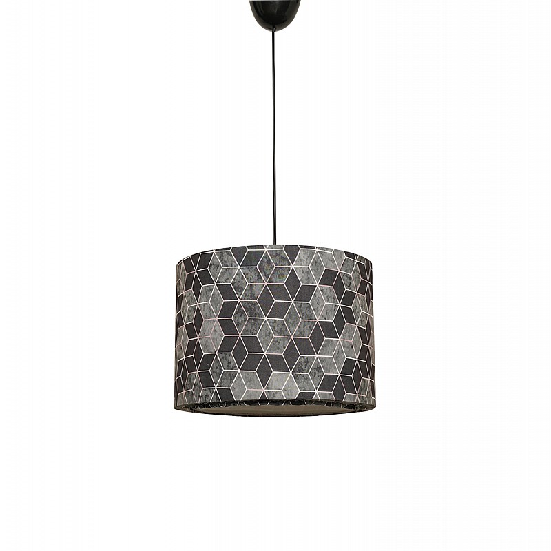 ΦΩΤΙΣΤΙΚΟ ΟΡΟΦΗΣ ΚΡΕΜΑΣΤΟ HM7369 ΜΕΤΑΛΛΟ ΚΑΙ ΥΦΑΣΜΑ ΜΑΥΡΟ ΓΚΡΙ 28x28x65Υ εκ.