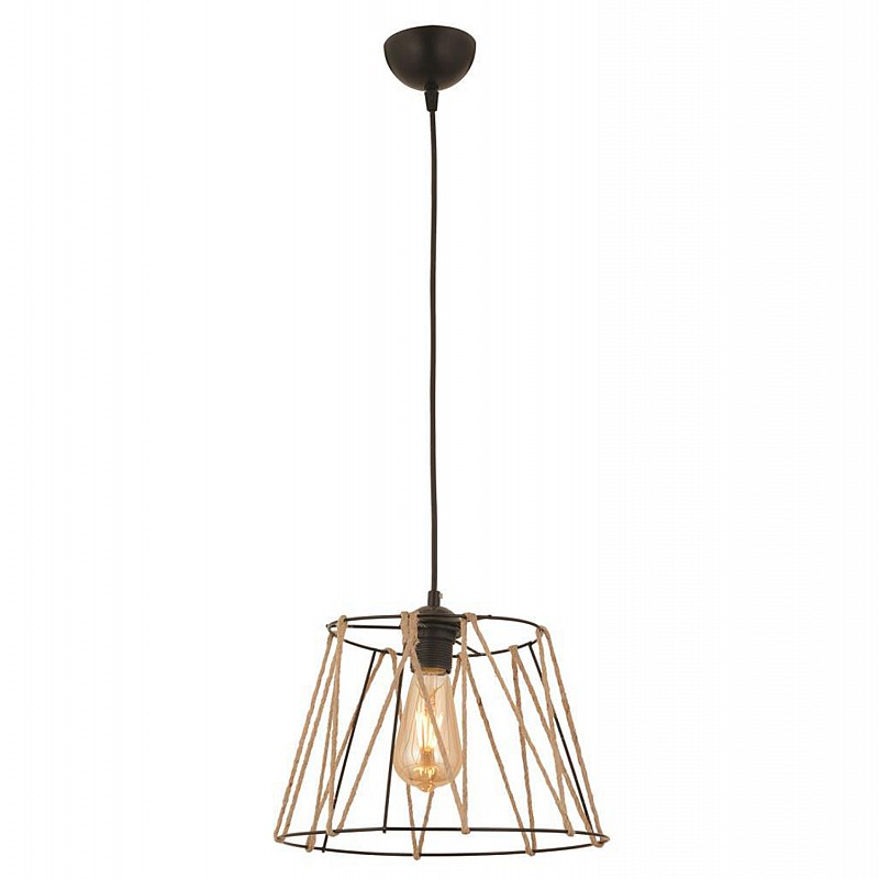 ΦΩΤΙΣΤΙΚΟ ΟΡΟΦΗΣ ΜΕΤΑΛΛΙΚΟ ΜΑΥΡΟ ΜΕ ΣΧΟΙΝΙ ΜΠΕΖ HM7566.01 Φ30x81Υ εκ.