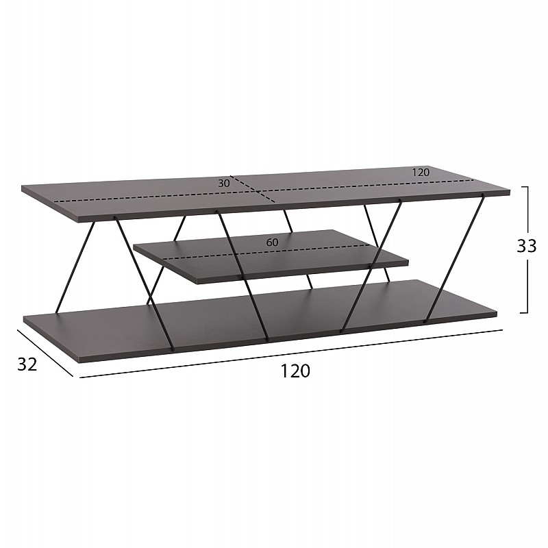 ΕΠΙΠΛΟ ΤΗΛΕΟΡΑΣΗΣ TARS HM8922.20 ΜΕΛΑΜΙΝΗ ΓΚΡΙ 120x32x33Yεκ. ΕΠΙΠΛΟ ΤΗΛΕΟΡΑΣΗΣ TARS HM8922.20 ΜΕΛΑΜΙΝΗ ΓΚΡΙ 120x32x33Yεκ.