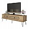 ΕΠΙΠΛΟ ΤΗΛΕΟΡΑΣΗΣ HM9511.02 ΜΕΛΑΜΙΝΗΣ ΦΥΣΙΚΟ OAK ΧΡΩΜΑ ΜΕΤΑΛΛΙΚΑ ΠΟΔΙΑ 145x40x45Yεκ.
