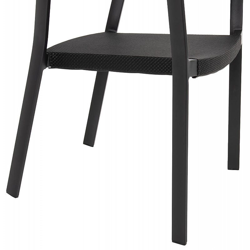 ΠΟΛΥΘΡΟΝΑ ΑΛΟΥΜΙΝΙΟΥ MIRI HM5891.05 ΜΑΥΡΟΣ ΣΚΕΛΕΤΟΣ&TEXTLINE-ΜΠΕΖ RATTAN 57,5x59x81,5Yεκ.