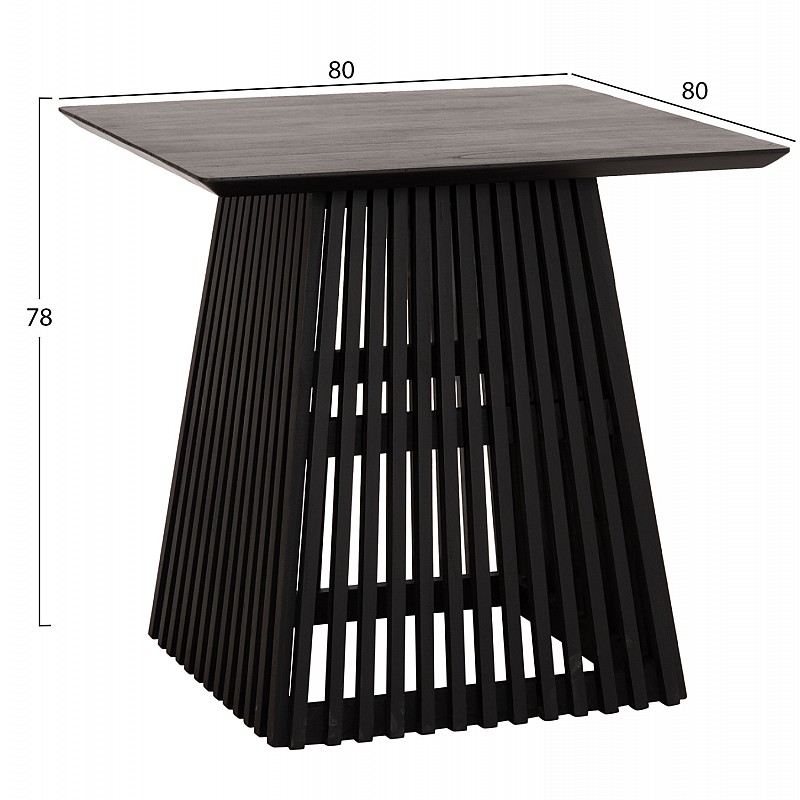 ΤΡΑΠΕΖΙ ΤΡΑΠΕΖΑΡΙΑΣ ΤΕΤΡΑΓΩΝΟ FRANTZ HM9458.02 MINDI ΞΥΛΟ ΜΑΥΡΟ 80x80x78Yεκ.