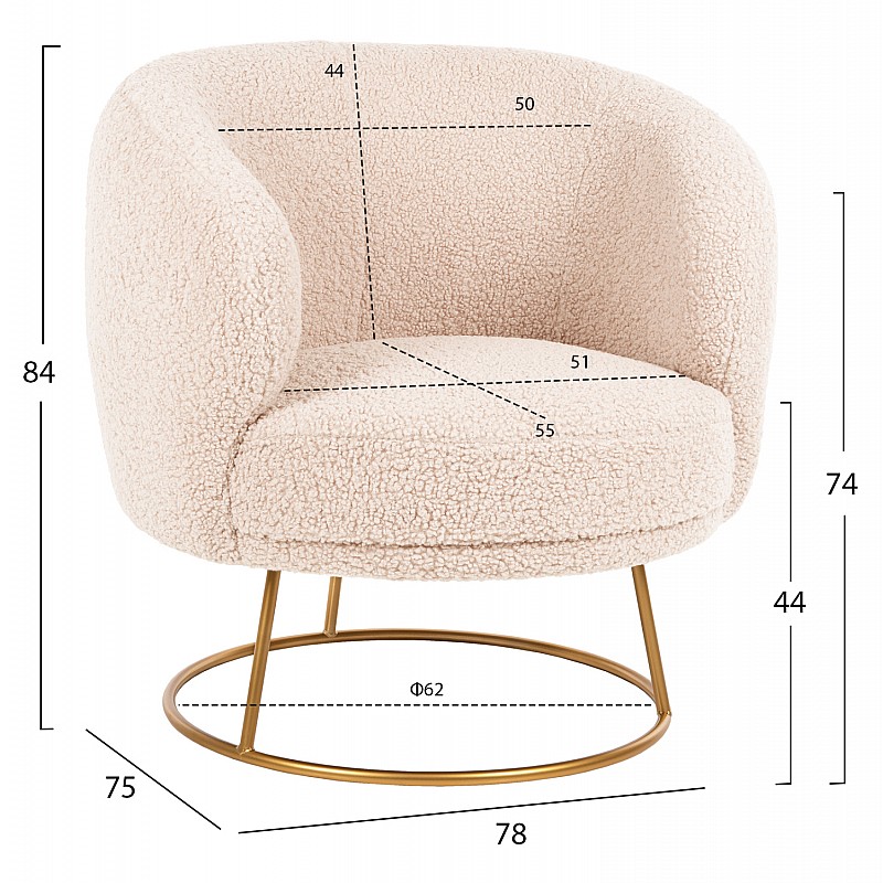 ΠΟΛΥΘΡΟΝΑ ARIEN HM8403.20 ΥΦΑΣΜΑ ΜΠΟΥΚΛΕ ΕΚΡΟΥ ΜΕ ΧΡΥΣΗ ΒΑΣΗ 78x75x84Υεκ.