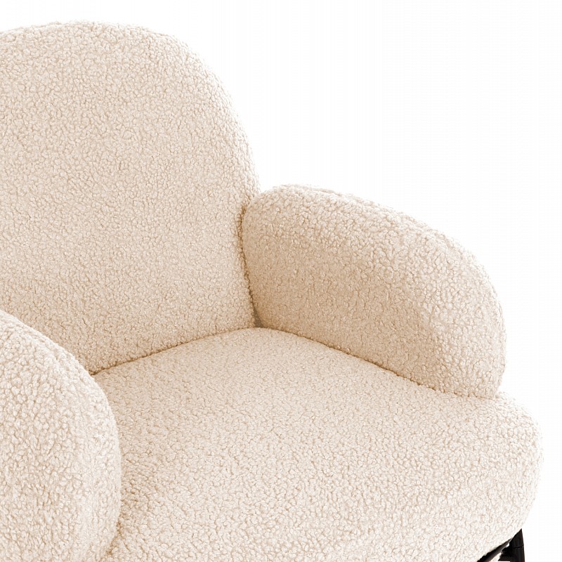 ΠΟΛΥΘΡΟΝΑ AGNES HM9525.23 ΛΕΥΚΟ ΜΠΟΥΚΛΕ-ΜΑΥΡΑ ΜΕΤΑΛΛΙΚΑ ΠΟΔΙΑ 74x71x83Υεκ.