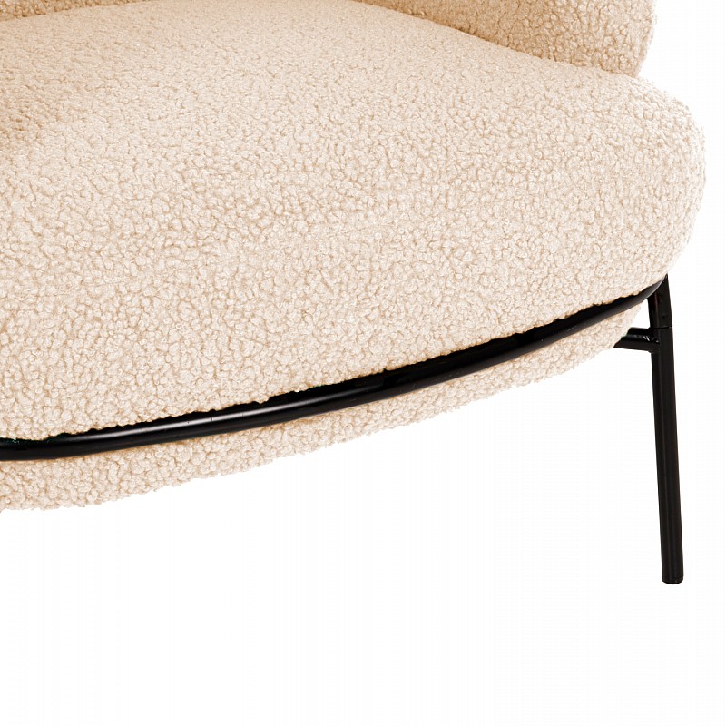 ΠΟΛΥΘΡΟΝΑ AGNES HM9525.23 ΛΕΥΚΟ ΜΠΟΥΚΛΕ-ΜΑΥΡΑ ΜΕΤΑΛΛΙΚΑ ΠΟΔΙΑ 74x71x83Υεκ.