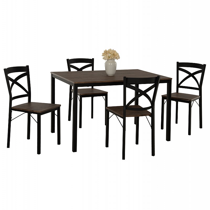 ΣΕΤ ΤΡΑΠΕΖΑΡΙΑΣ GOOSE 5ΤΜΧ HM9530.01 MDF ΚΑΡΥΔΙ-ΜΕΤΑΛΛΟ ΜΑΥΡΟ 120x80x75Yεκ. ΣΕΤ ΤΡΑΠΕΖΑΡΙΑΣ GOOSE 5ΤΜΧ HM9530.01 MDF ΚΑΡΥΔΙ-ΜΕΤΑΛΛΟ ΜΑΥΡΟ 120x80x75Yεκ.