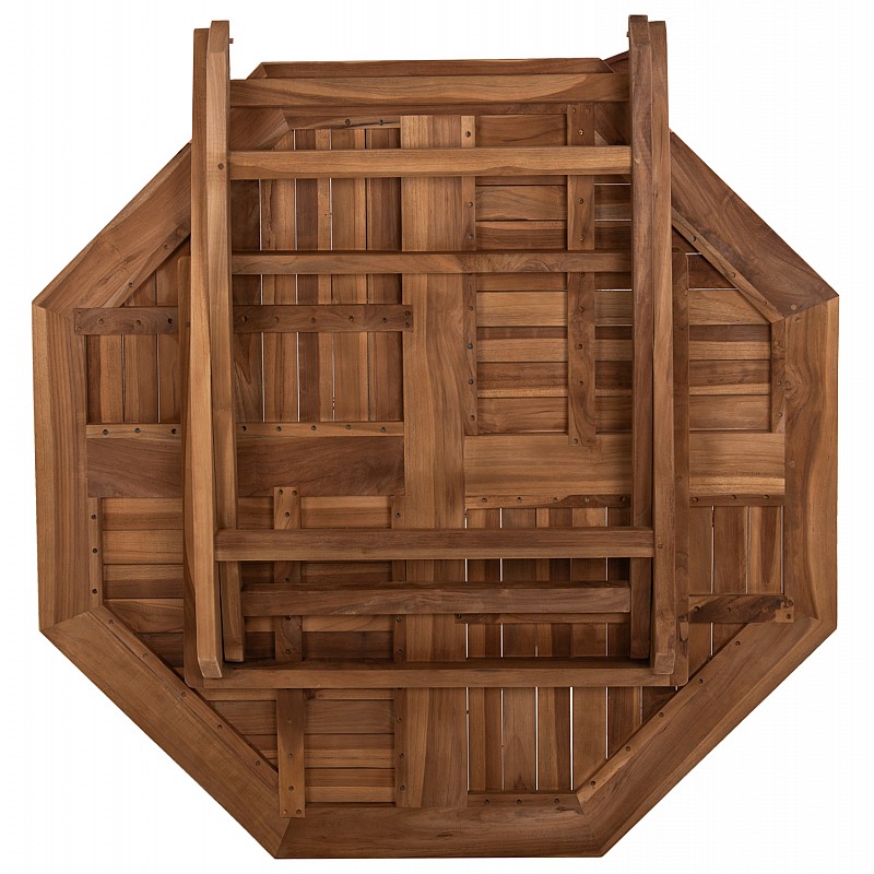 ΤΡΑΠΕΖΙ ΠΟΛΥΓΩΝΟ KENDALL ΠΤΥΣΣΟΜΕΝΟ HM9545 TEAK ΣΕ ΦΥΣΙΚΟ ΧΡΩΜΑ 120x120x75Yεκ.