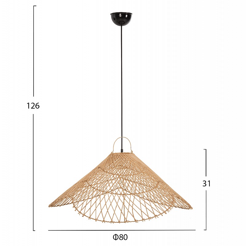 ΦΩΤΙΣΤΙΚΟ ΟΡΟΦΗΣ ΚΡΕΜΑΣΤΟ HM7879.02 RATTAN ΣΕ ΦΥΣΙΚΟ ΧΡΩΜΑ Φ80x126Υ εκ.