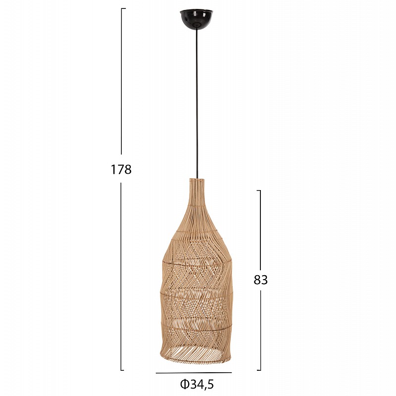 ΦΩΤΙΣΤΙΚΟ ΟΡΟΦΗΣ HM7886 ΚΡΕΜΑΣΤΟ ΑΠΟ RATTAN ΣΕ ΦΥΣΙΚΟ ΧΡΩΜΑ Φ34,5x178Yεκ.