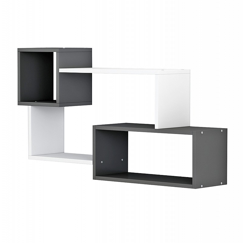 ΡΑΦΙΕΡΑ ΤΟΙΧΟΥ TANNER HM8948.12 ΜΕΛΑΜΙΝΗ ΣΕ ΓΚΡΙ-ΛΕΥΚΟ 90,5x20x51Υ εκ.