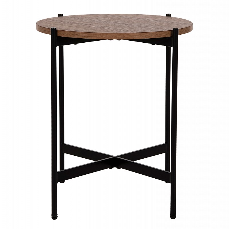 ΒΟΗΘΗΤΙΚΟ ΤΡΑΠΕΖΙ HM9589.04 MDF ΚΑΡΥΔΙ-ΜΑΥΡΗ ΜΕΤΑΛΛΙΚΗ ΒΑΣΗ Φ50x55Υεκ.