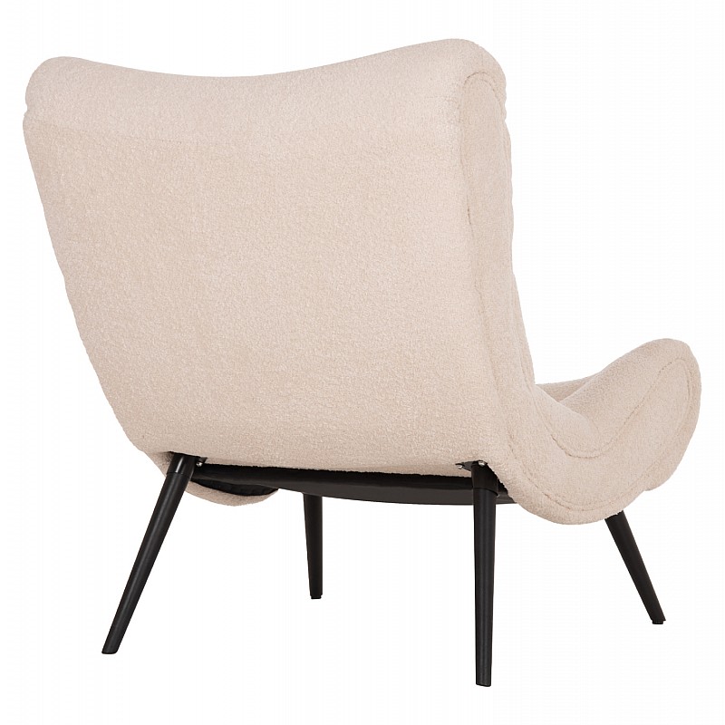 ΠΟΛΥΘΡΟΝΑ BRYM HM9605.06 ΕΚΡΟΥ ΜΠΟΥΚΛΕ ΥΦΑΣΜΑ-ΜΑΥΡΑ ΞΥΛΙΝΑ ΠΟΔΙΑ 97x80x100Υ εκ.