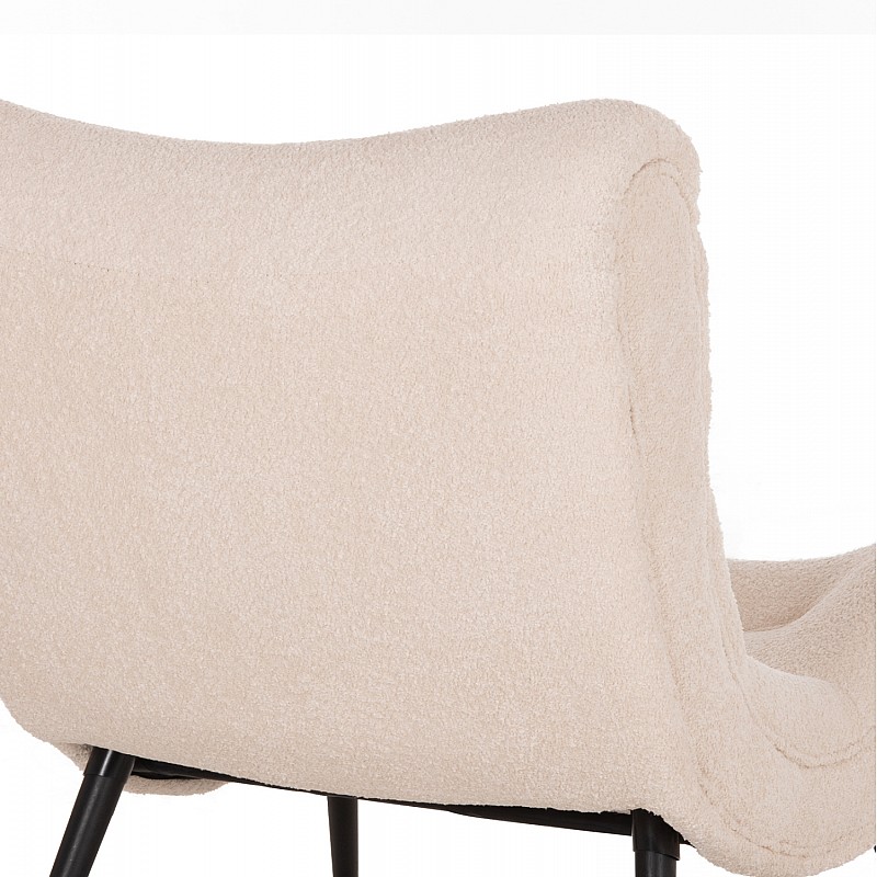 ΠΟΛΥΘΡΟΝΑ BRYM HM9605.06 ΕΚΡΟΥ ΜΠΟΥΚΛΕ ΥΦΑΣΜΑ-ΜΑΥΡΑ ΞΥΛΙΝΑ ΠΟΔΙΑ 97x80x100Υ εκ.