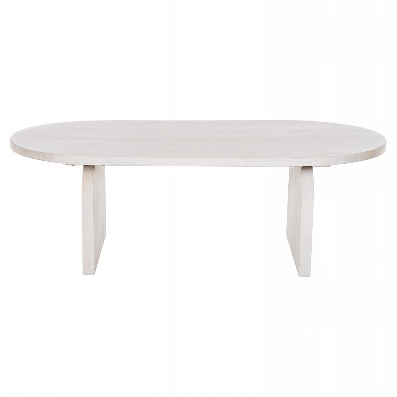 ΤΡΑΠΕΖΙ ΣΑΛΟΝΙΟΥ ΟΒΑΛ HONKY HM9691 ΜΑΣΙΦ ΞΥΛΟ MANGO ΣΕ ΛΕΥΚΟ 120x60x40Yεκ.