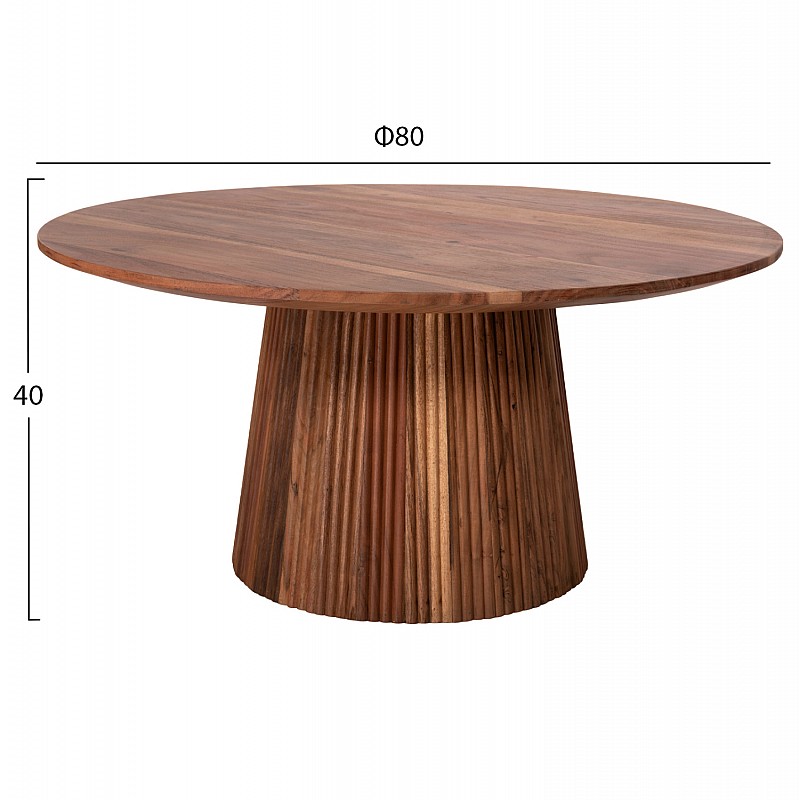 ΤΡΑΠΕΖΙ ΣΑΛΟΝΙΟΥ ΣΤΡΟΓΓΥΛΟ GROOT HM9697 ΜΑΣΙΦ ΑΚΑΚΙΑ ΦΥΣΙΚΟ ΧΡΩΜΑ Φ80x48Υεκ.