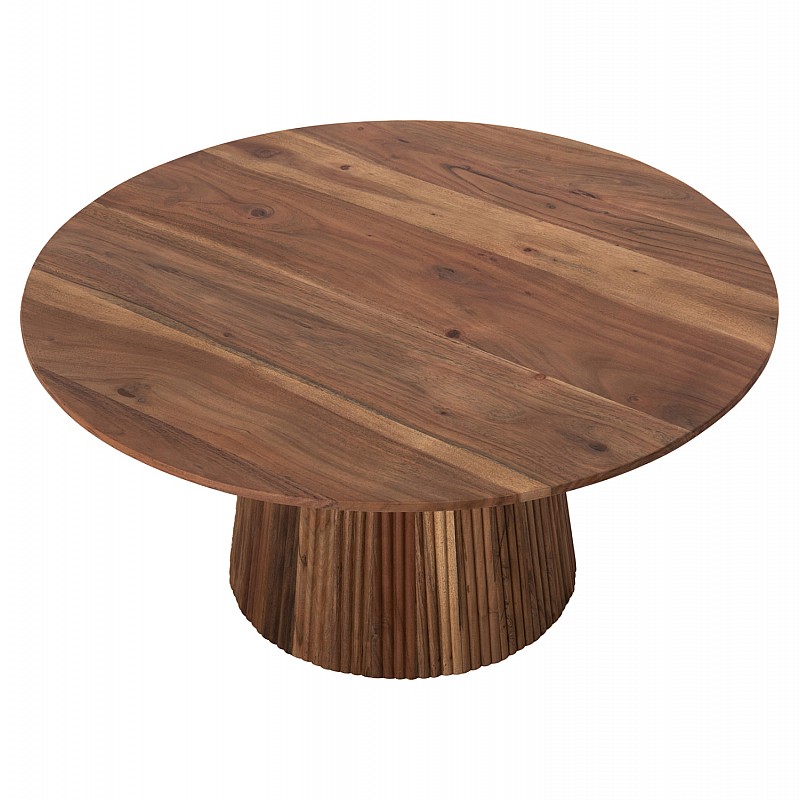 ΤΡΑΠΕΖΙ ΣΑΛΟΝΙΟΥ ΣΤΡΟΓΓΥΛΟ GROOT HM9697 ΜΑΣΙΦ ΑΚΑΚΙΑ ΦΥΣΙΚΟ ΧΡΩΜΑ Φ80x48Υεκ.