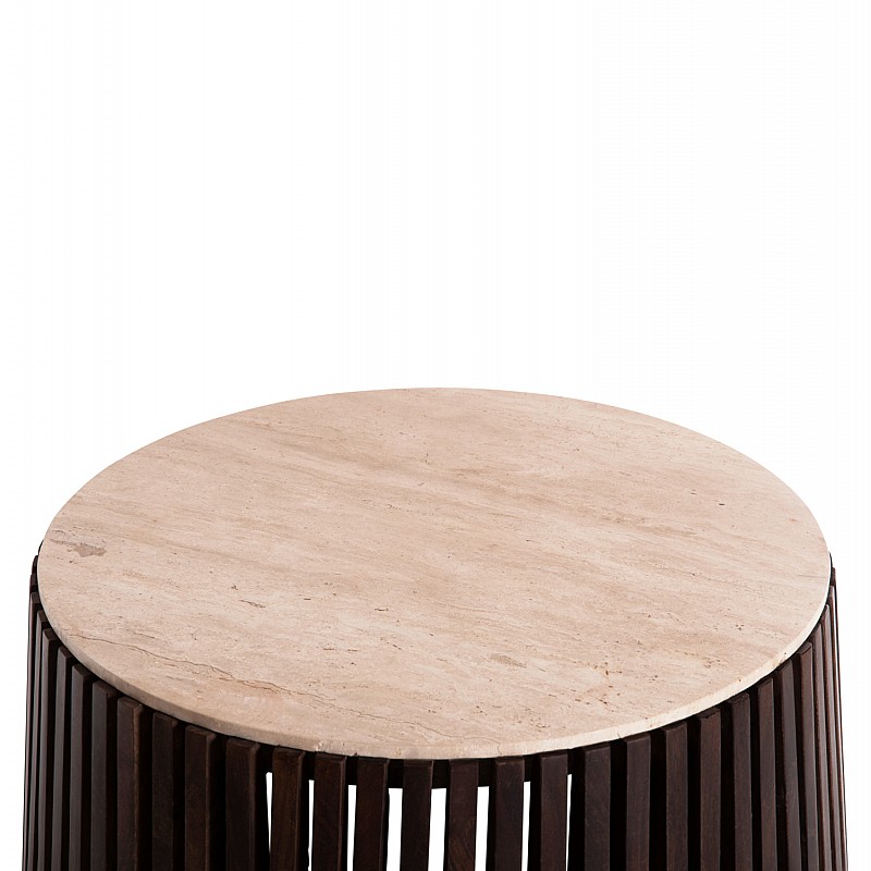 ΤΡΑΠΕΖΙ ΣΑΛΟΝΙΟΥ KREST HM9712 ΜΑΣΙΦ ΞΥΛΟ ΑΚΑΚΙΑΣ ΣΕ ΚΑΦΕ-ΤΡΑΒΕΡΤΙΝA Φ90x40Υεκ.