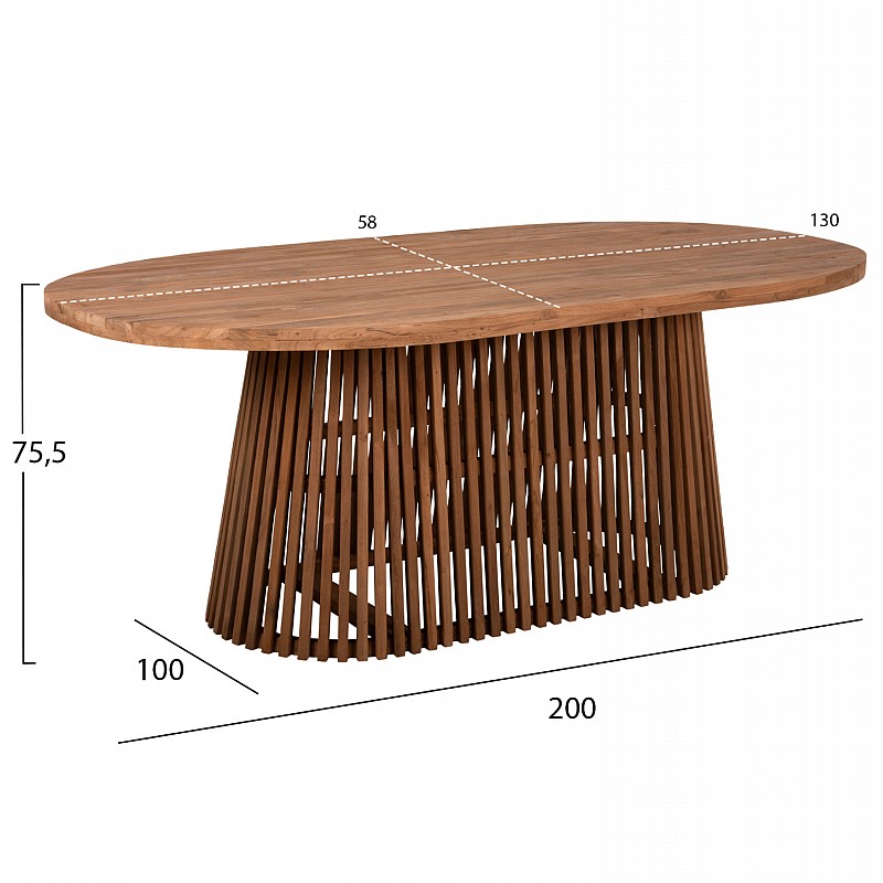 ΤΡΑΠΕΖΙ ΤΡΑΠΕΖΑΡΙΑΣ REMIK HM9835 RECYCLED ΤΕΑΚ ΣΕ ΦΥΣΙΚΟ 100x200x75,5Yεκ. TOP 4εκ. ΤΡΑΠΕΖΙ ΤΡΑΠΕΖΑΡΙΑΣ REMIK HM9835 RECYCLED ΤΕΑΚ ΣΕ ΦΥΣΙΚΟ 100x200x75,5Yεκ. TOP 4εκ.