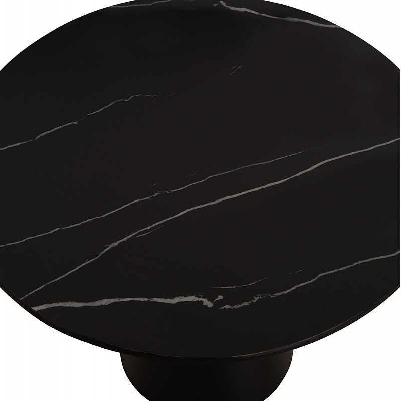 ΤΡΑΠΕΖΙA ΣΑΛΟΝΙΟΥ 2ΤΜΧ DIEN HM9926 ΜΕΤΑΛ.ΒΑΣΕΙΣ & ΚΕΡΑΜΙΚΟ TOP-ΜΑΥΡΟ Φ56.5 & Φ43.5 εκ.